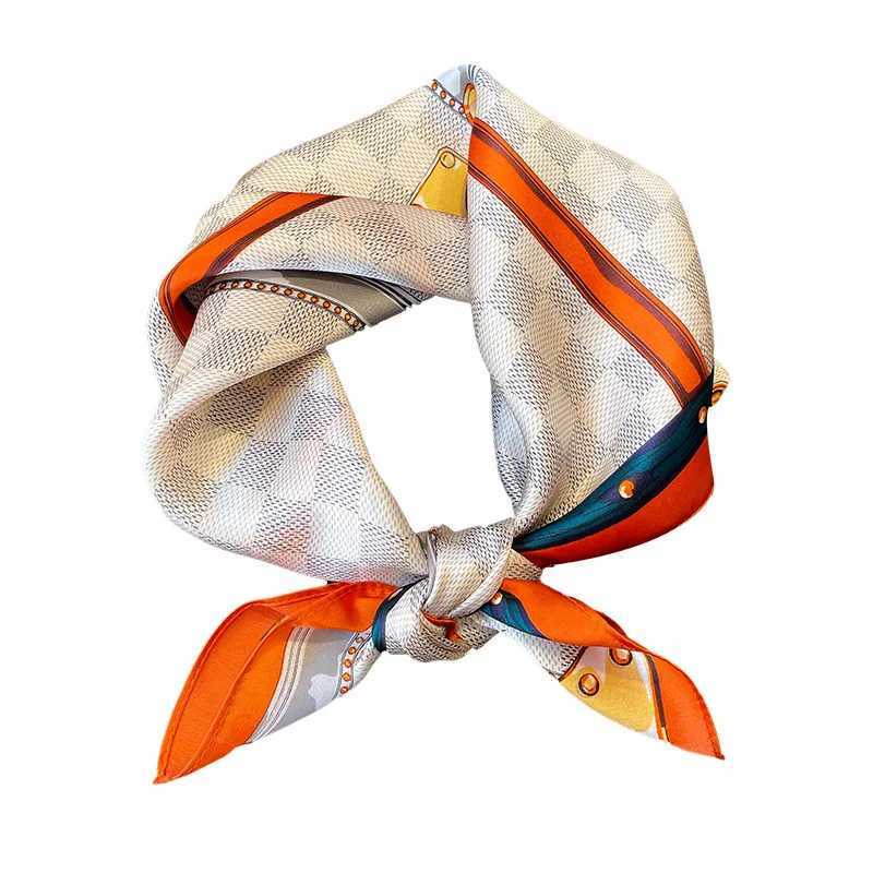 Wen 100% Mberry Real Silk Scarf 53cm Luxury Kerchief Spring Autumn Neckerchief Brand Chains Horse Design Handbag Decorate X250319