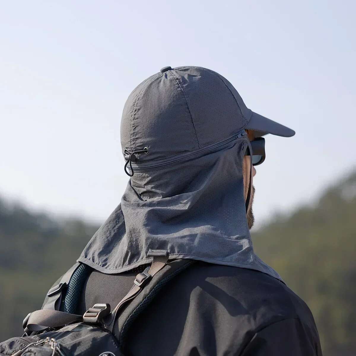 Men Summer Fishing Protection Baseball Quick Drying Waterproof Detachable Sun Cap Shawl Women Outdoor Bicycle Visor Nasi