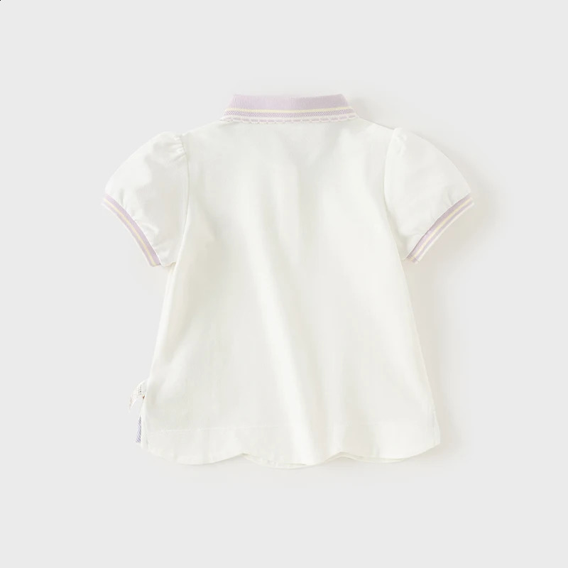 Dave Bella Kids Girls Summer Polo Shirts Short Sleeve Cotton Breathable T Shirt Casual Baby Boys Sport Shirts DB2240424 250319