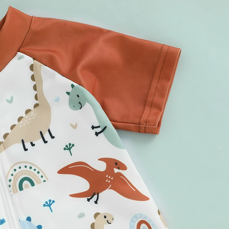 Baby Girl Swimsuit Mermaid Scale Pattern Long Sleeve Full Zipper UV Protection Rash Guard Swimwear Sunhat Set 250319