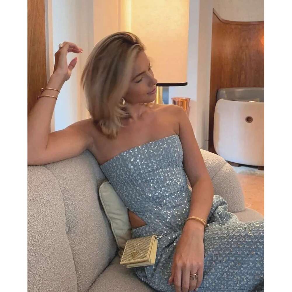 hoodie Tight Dress Fashion Sequins Denim Set Women Strapless Tunic Waist Crop Top And Wide Leg Pant Suit New 2 Piece Sets Outfits Tracksuit jacket