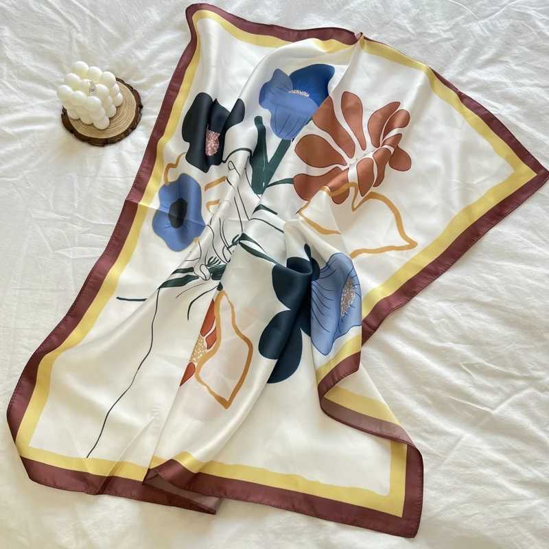 70cm silk satin scarf Fem square strap small shawl neck scarf X250319