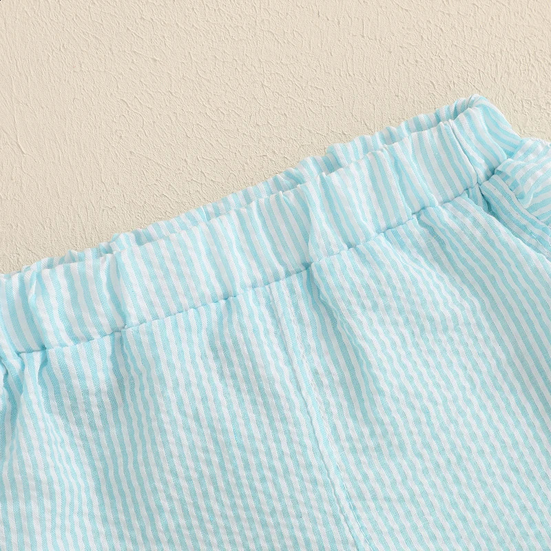 Tregren Toddler Girl Summer Shorts Striped Pattern Lotus Edge Cute Shorts Casual Fashion Kids Infant Soft Shorts 250319