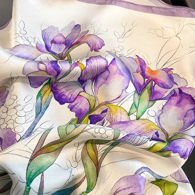 Luxury Br00% Silk Satin Scarf Wenshou Long Bag Scarf Fem Square Shoulder Strap Womens Small Neck Scarf 2024 X250319