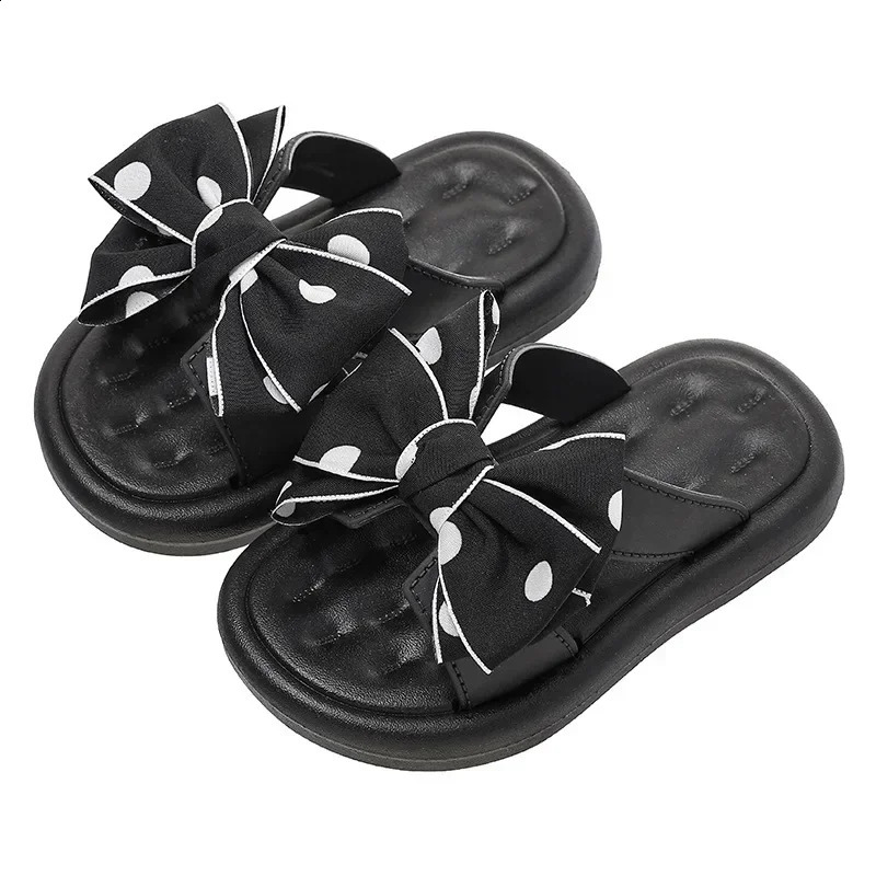 Summer Childrens Slippers Girls Princess Bow Non-slip Soft Sole Slippers 250318