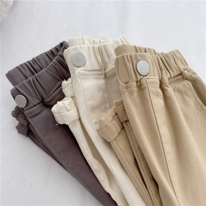 Boys Cotton Workwear Pants Elastic Waistline Trousers Autumn Outer Sport Casual Loose Comfortable Pant Children Fashion ClothesT250318