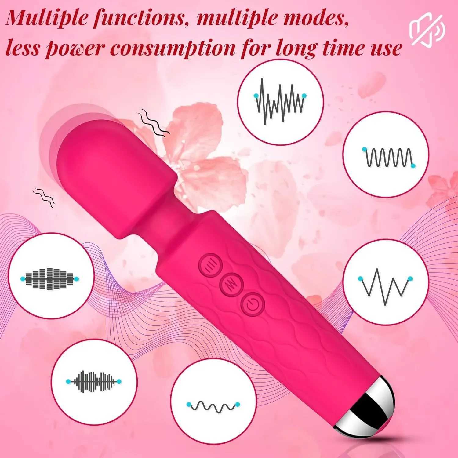 Powerful handheld massager Av vibrator 20 speed wand vibration massage magic full body motor fake penis masturbation sex toy W250319