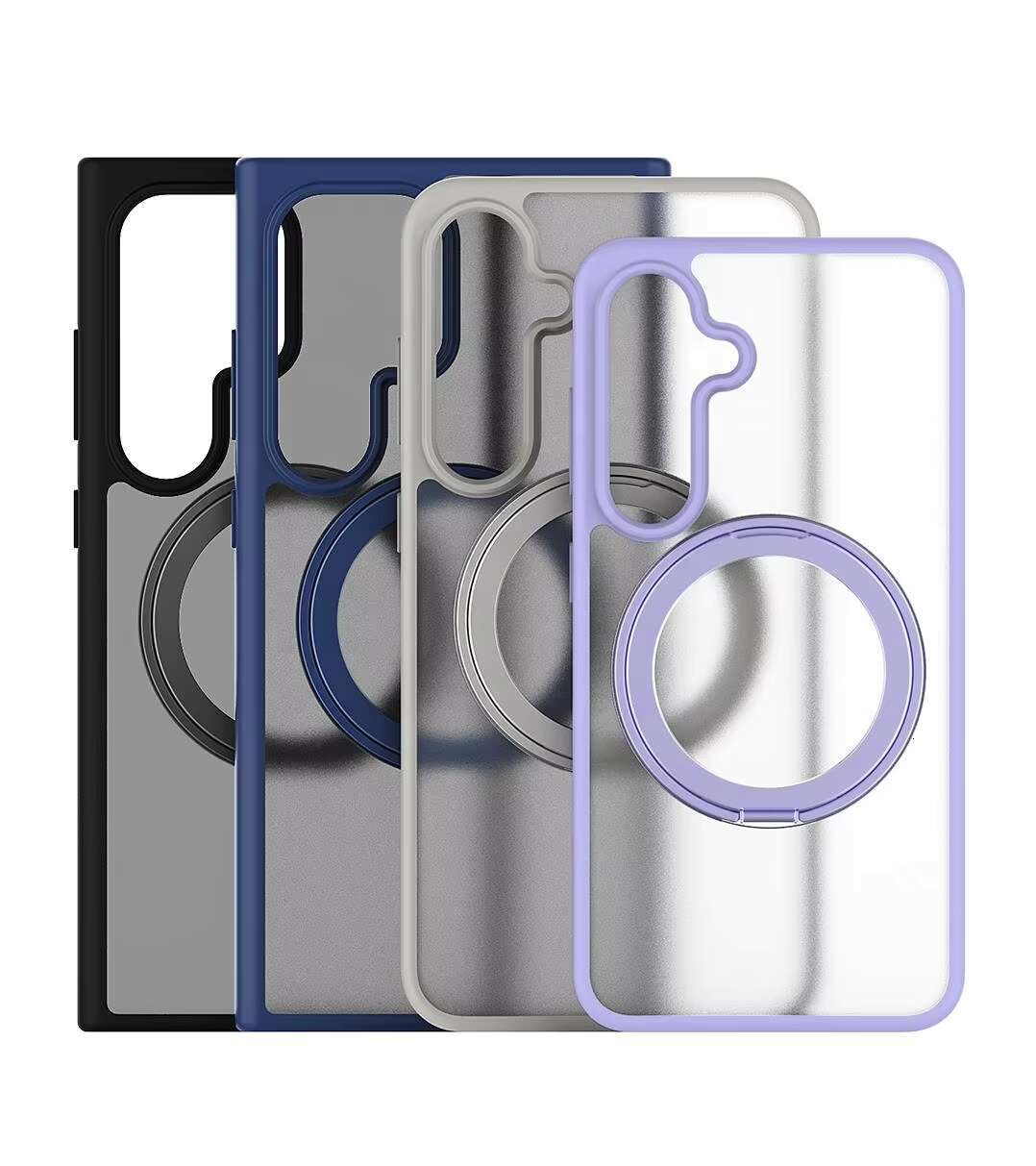 New 360 Rotatable Magnetic Ring With Kickstand for Samsung Galaxy S24 Plus Ultra Phone Case