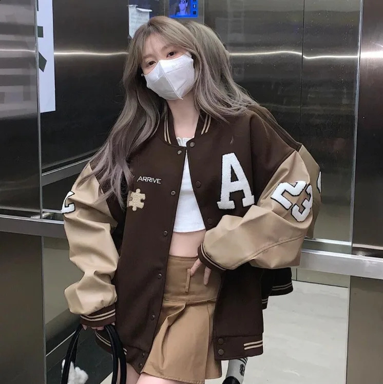 AutumnWinter Loose Retro Baseball Clothing Personalized Jacket for Women 250317