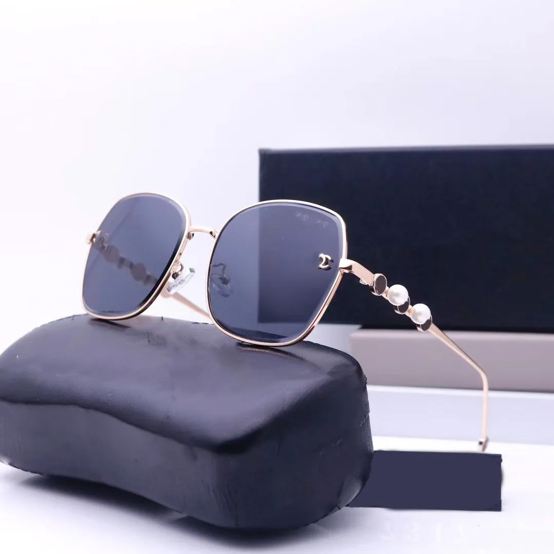designer sunglasses women metal Original frame pearl metal square frame Classic Style Fashion outdoor sports Traveling sun glasses
