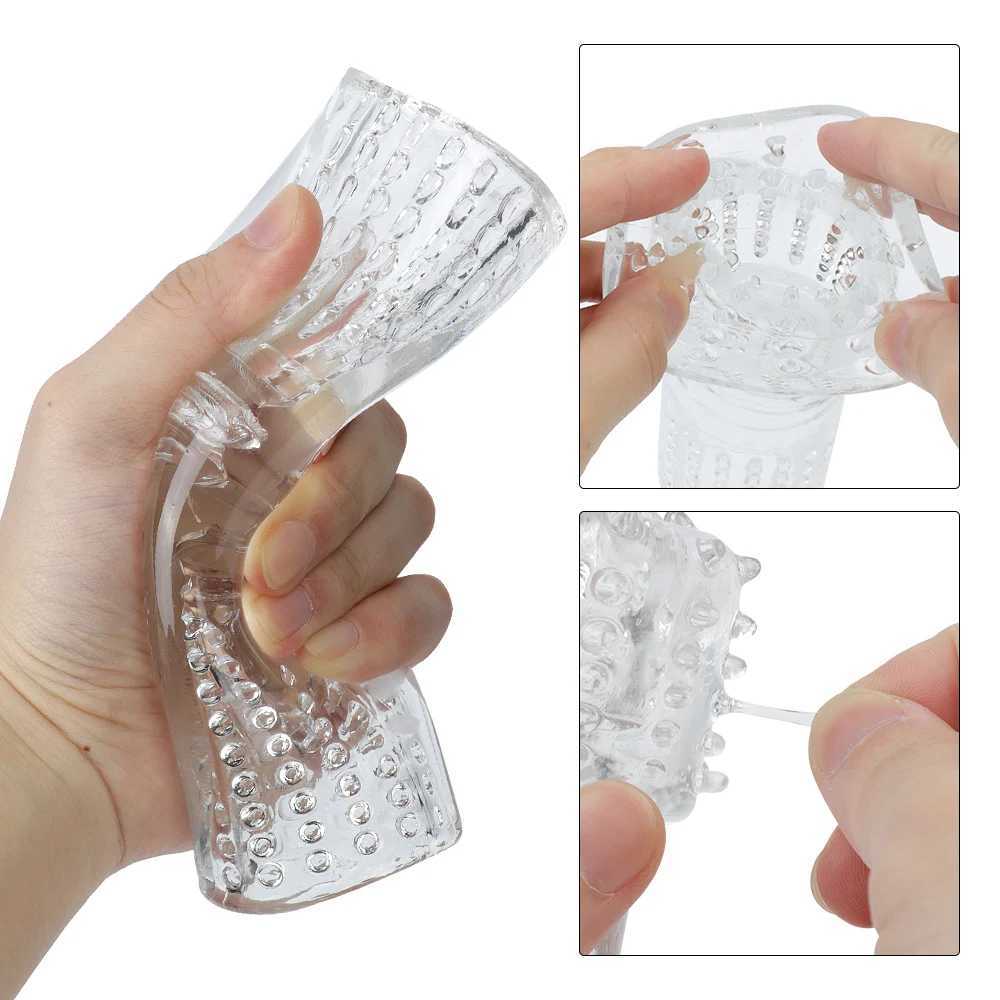 Glans Male Masturbator Cup Transparent Suction Penile Pump for Male Adult 18 Sex Toys Real Anal Cat Vaginal G-Spot StimulatorXJ250319