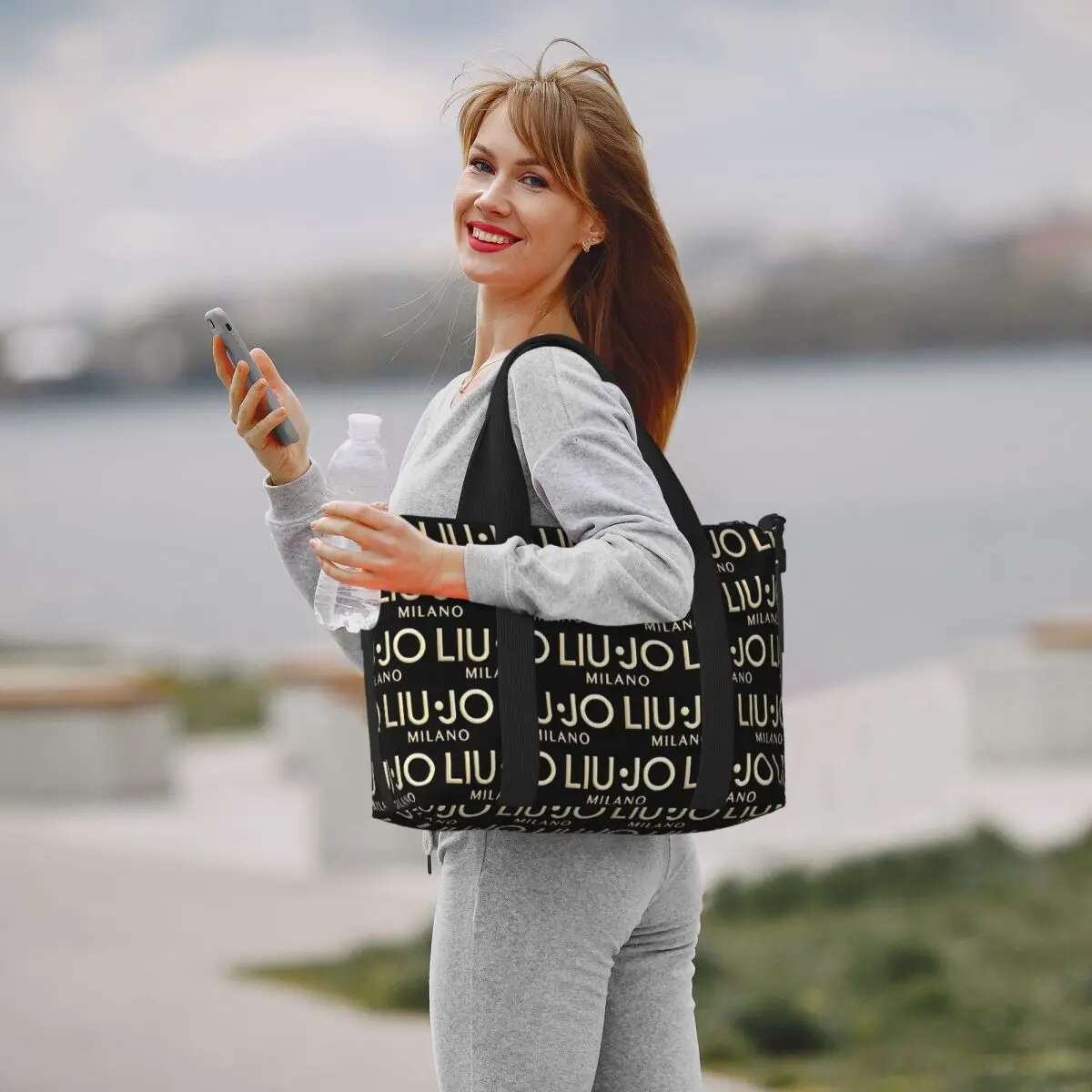 Custom Fashion Brand Liu Jo Groceries Tote Shopping Women Big Capacity Gym Beach Travel Bags