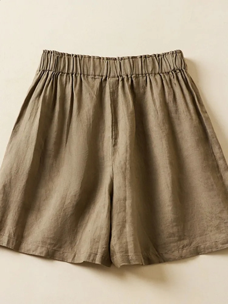 Women Casual Short Pants Arrival Summer Vintage Style Solid Color Loose Comfortable Female Cotton Linen Shorts B2438 250318