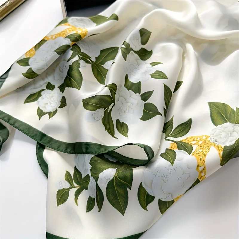 Filament Square Scarf Satin Shawl Headband Fem Hairband Wrist Luxury Kerchief 70 * 70cm Echape 2024 Bandana X250319