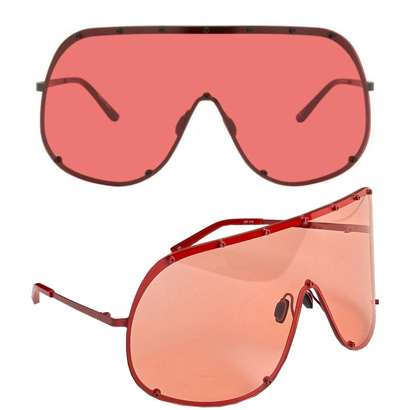Oversized Red Hollywood Shield Sunglasses Mens Designer Mask Glasses Outdoor Casual Sunglasses UV400 Protective Frame Rivet Decoration Luxury Glasses