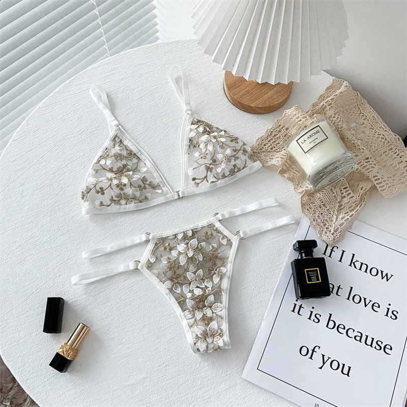 MUSHIERYA Lingerie Set Erotic Ladies Sexy Lace Open Bra Set Transparent Bras Panties Women Underwear Two Piece Sexy Lingerie Hot LY191222