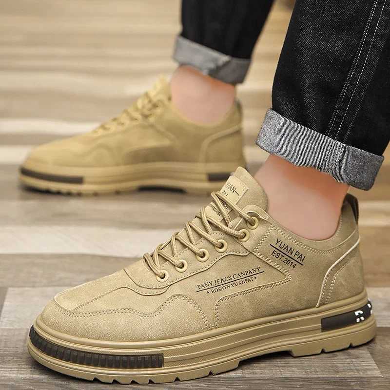 Mens Shoes Outdoor Sneakers Platform Lace-up Hiking Shoes Fashion Comfortable Men Work Shoes Flat Lightweight Casual Shoe Tenis Z250319