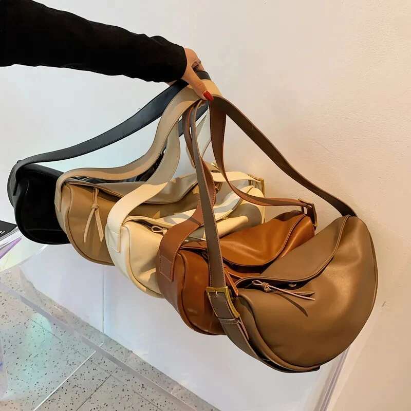 Crossbody For Women Large Capacity Handbags Solid Soft Shoulder Bags Female Casual Travel Hobos Bag Vintage Sac New