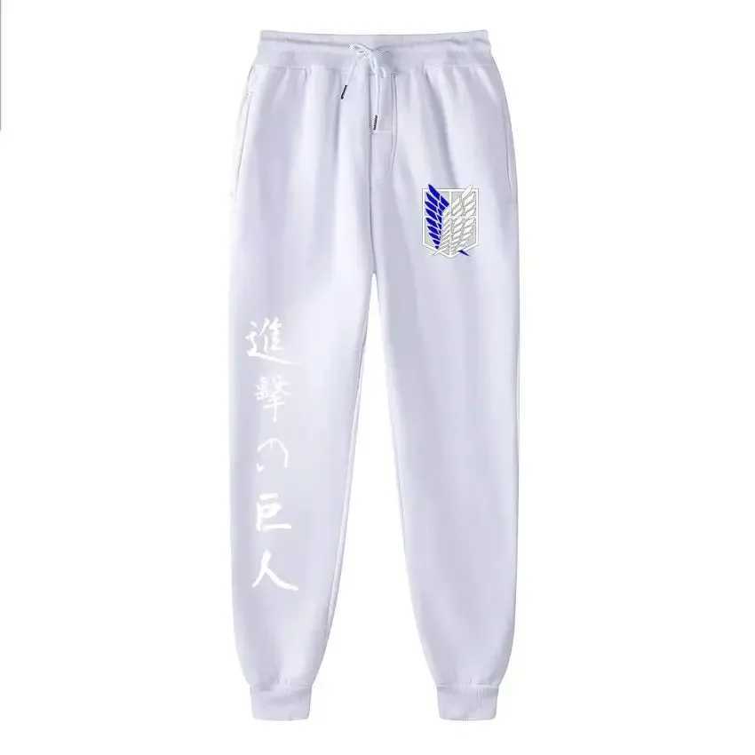 2024 Casual Anime Mens Pants Attack on Titan Pants Anime Printed Loose Mens Pants Trendy Spring and Autumn Sports Pants S-3XL X250319