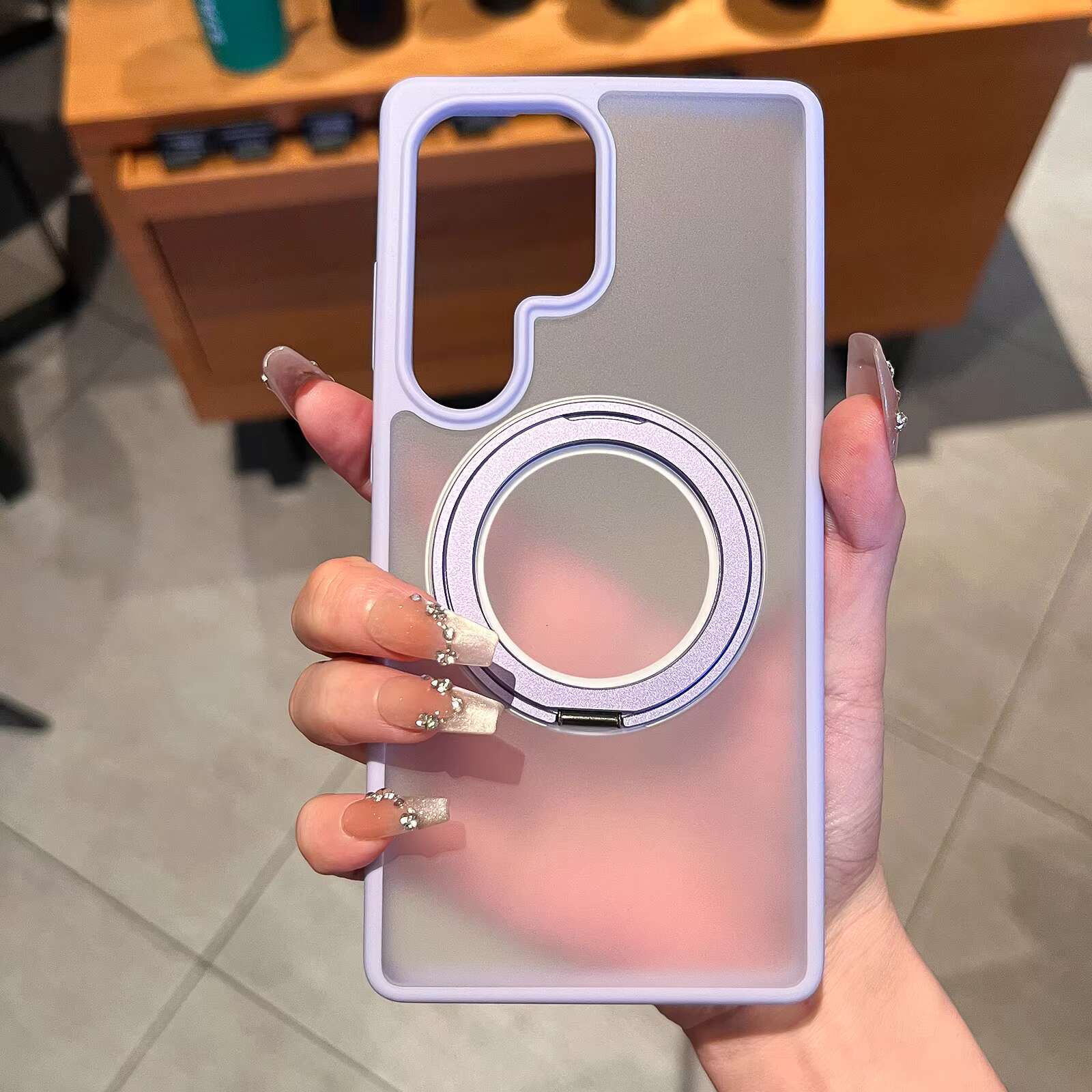 Hot 2025 New Shockproof Wireless Charging Magnetic Stand Mobile Phone case for Samsung S24 ultra Plus