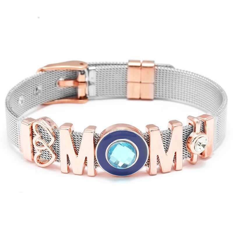 New Trendy Stainless Steel Mesh Bracelets Original DIY Heart To Heart MOM Beads Keeper Bracelets For Women Mother Jewelry Gift