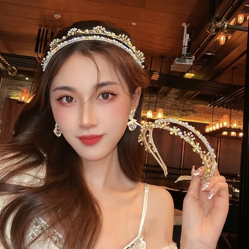 Chic Dual Layer Pearlized Crystal Headbands for Bridal and Everyday Styling