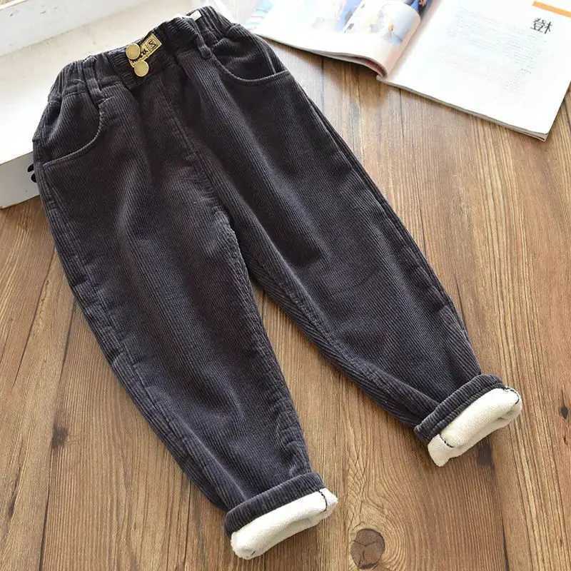 Autumn Winter Baby Girl Corduroy Pants 2024 Retro Casual Solid Trouser Thick Warm Outdoor Wear Childrens Pants 2 3 5 6 YearsT250318