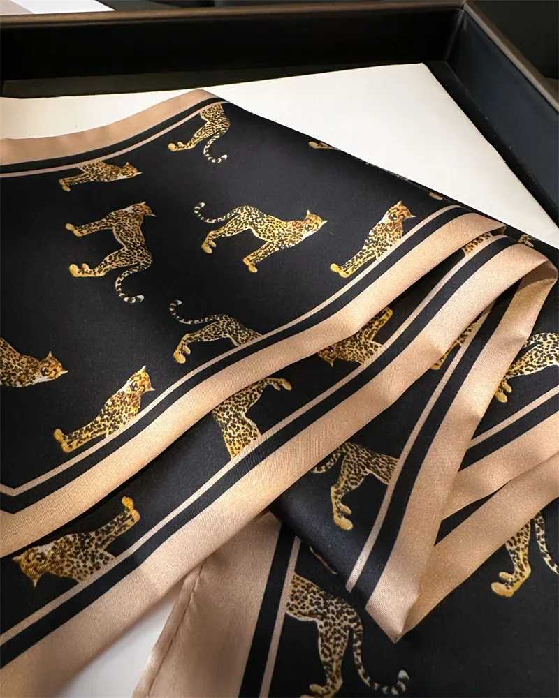 Leopard Scarf Skinny Ribbon Hair Wen Neck Kerchief Foard Soft Hair Summer Spring Scarf Pocket Handle Ribbon X250319
