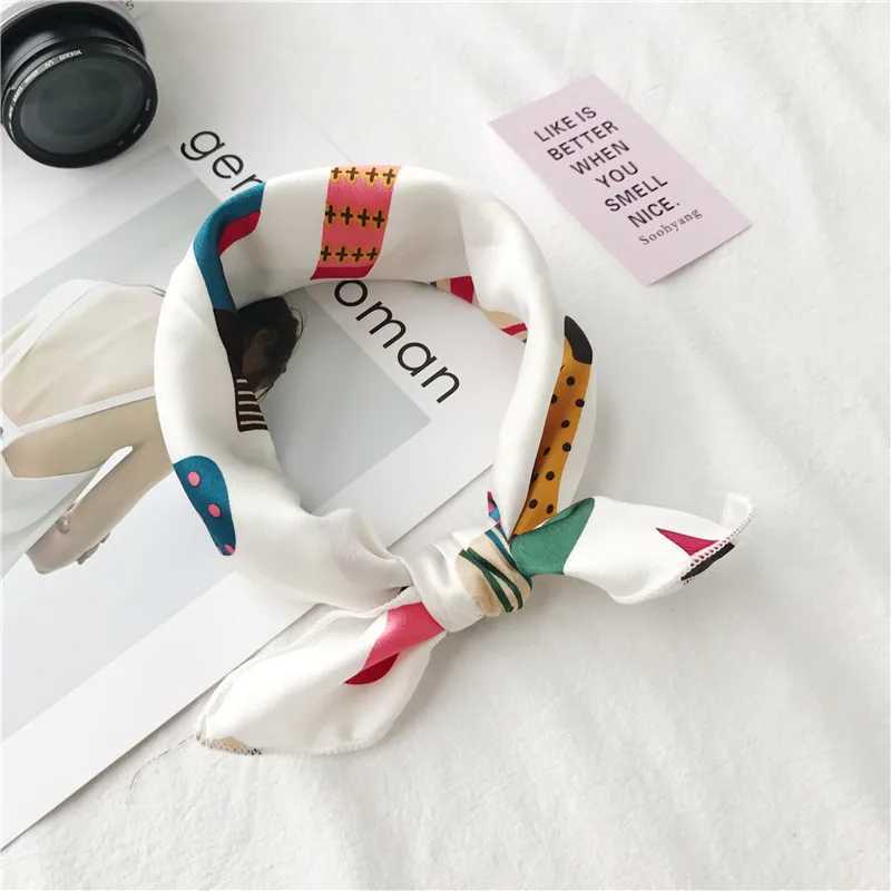 Hair scarf tie print luxury satin small/square/silk/neck/ring/scarf winter scarf X250319