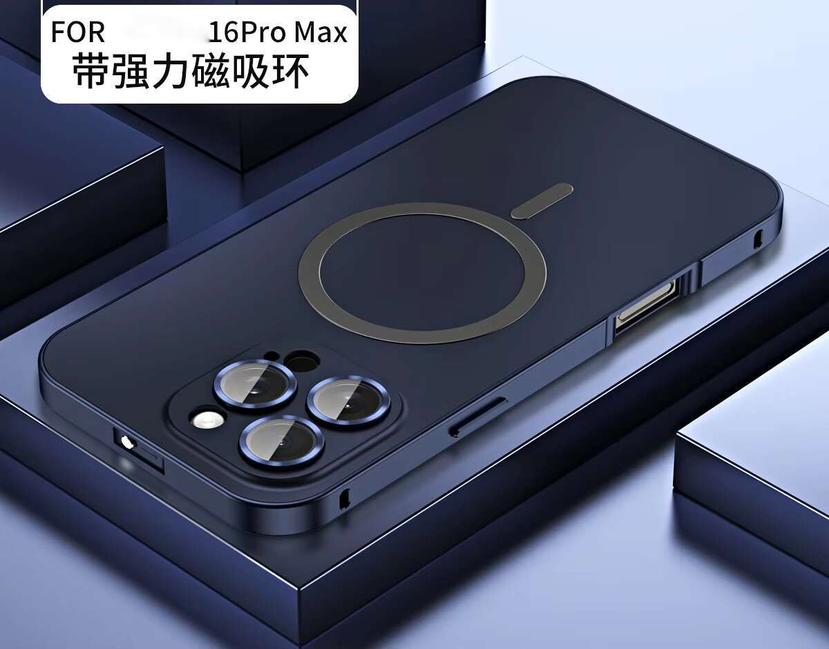 Aluminum Alloy Magnetic Wireless Charging Phone Case for iPhone 16 15 Pro Max Desert Titanium Shockproof Metal Frame Cover