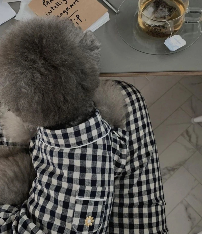 Plain khaki Chihuahua dog shirt family casual fashion soft cat jacket sleep suit spring half sleeved pet clothing 250318