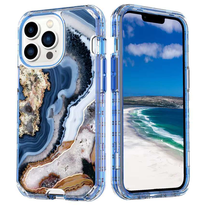 Marble Phone Cases for iPhone 16 Pro Max 15 14 13 12 Mini 11 XR 7 Plus 3in1 Heavy Duty Shockproof Protection Cover