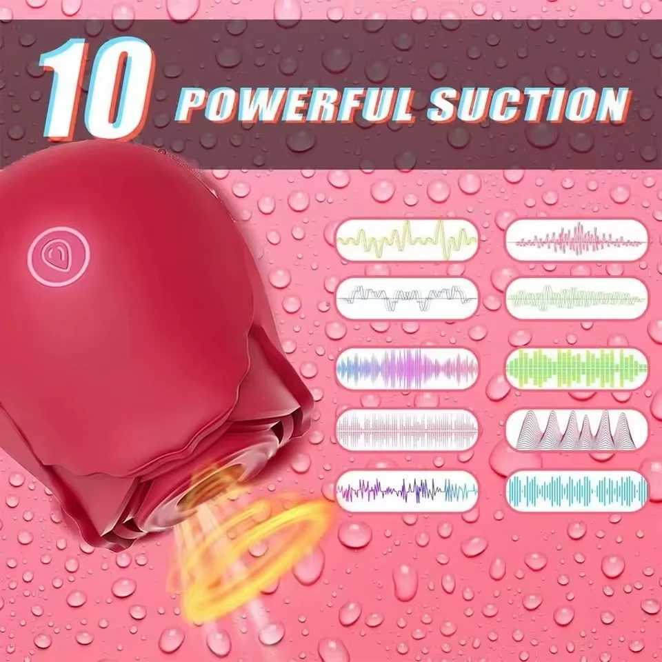 Red Rose toy vibrator silicone labia tongue vaginal suction cup sex toy suction cup suction cup 10 frequency female stimulator W250319