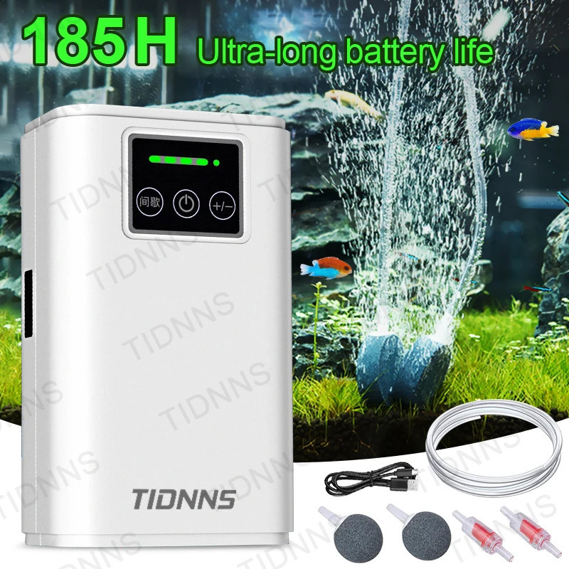 Aquarium Fish Tank Oxygen Pump Charging DualPurpose Air Usb Lithium Battery Household Portable Fishing Mute 6000mA Outdoor 250318