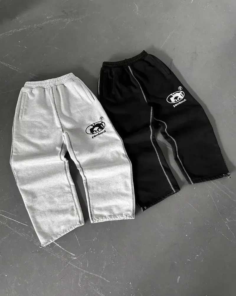 PROTECT pants New Fashion Letter Embroidery Loose Sweatpants Men Women Y2K Harajuku Hip Hop Gothic Casual Joker Pants Streetwear X250319