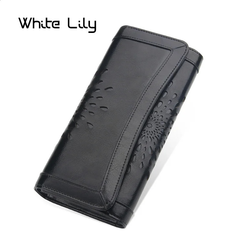 Hollow pattern retro wallet womens wallet PU leather bag womens wallet and wallet retro long wallet 250317