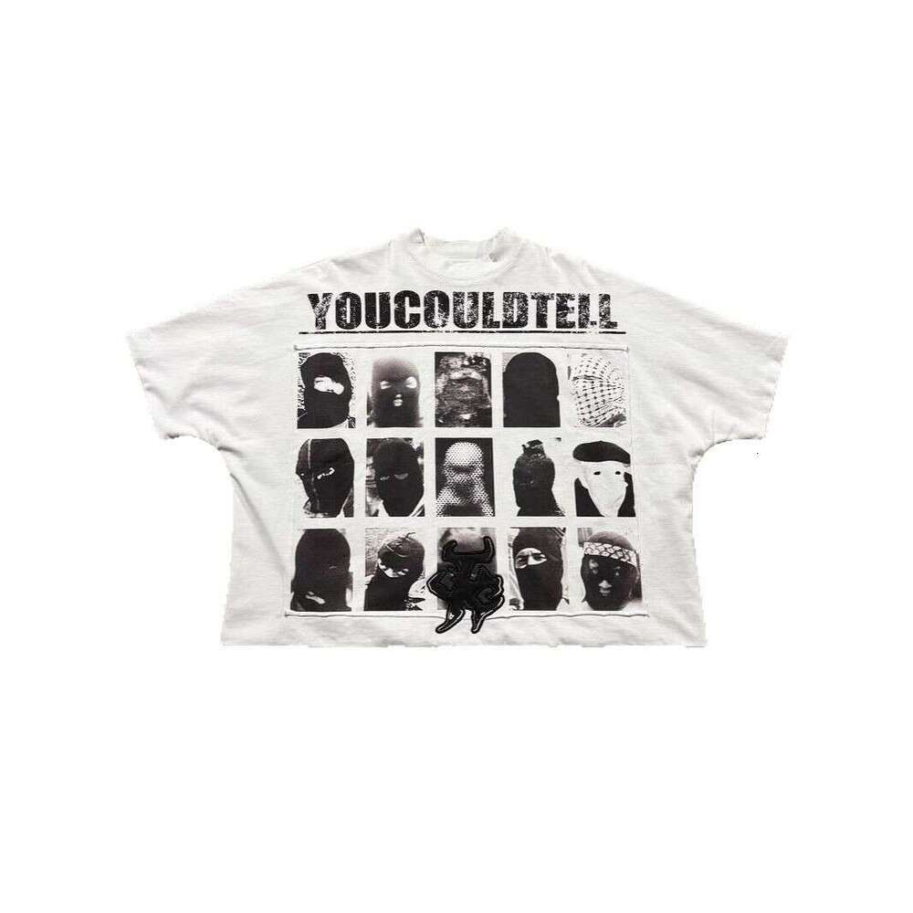 American high street dark style portrait print short sleeved T-shirt loose men's and women's trendy brand