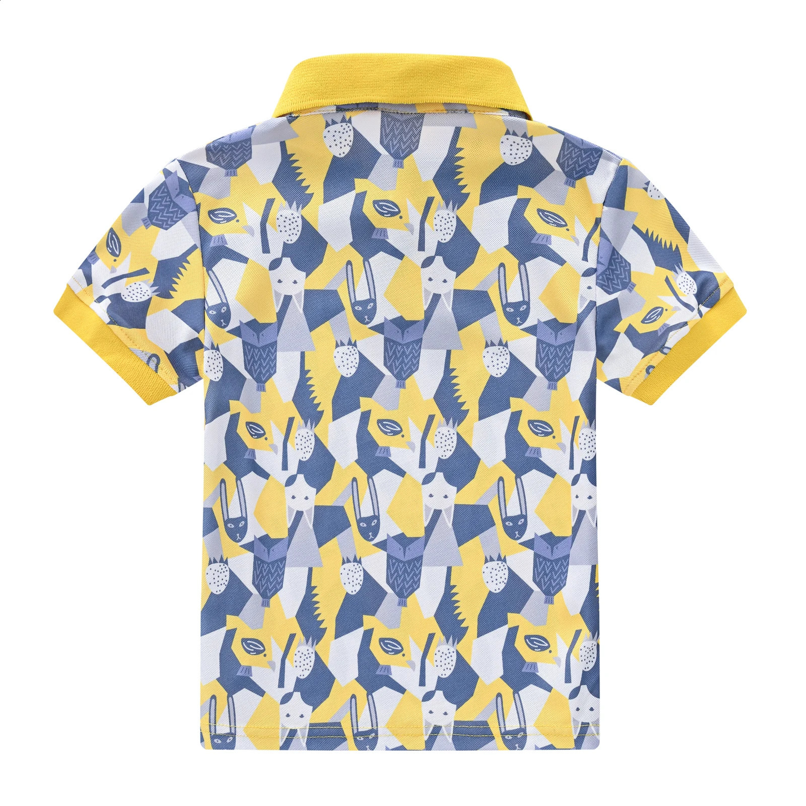 Printed lovely boys and girls breathable button blouse leisure classic n lapel micro-elastic POLO shirt 250319