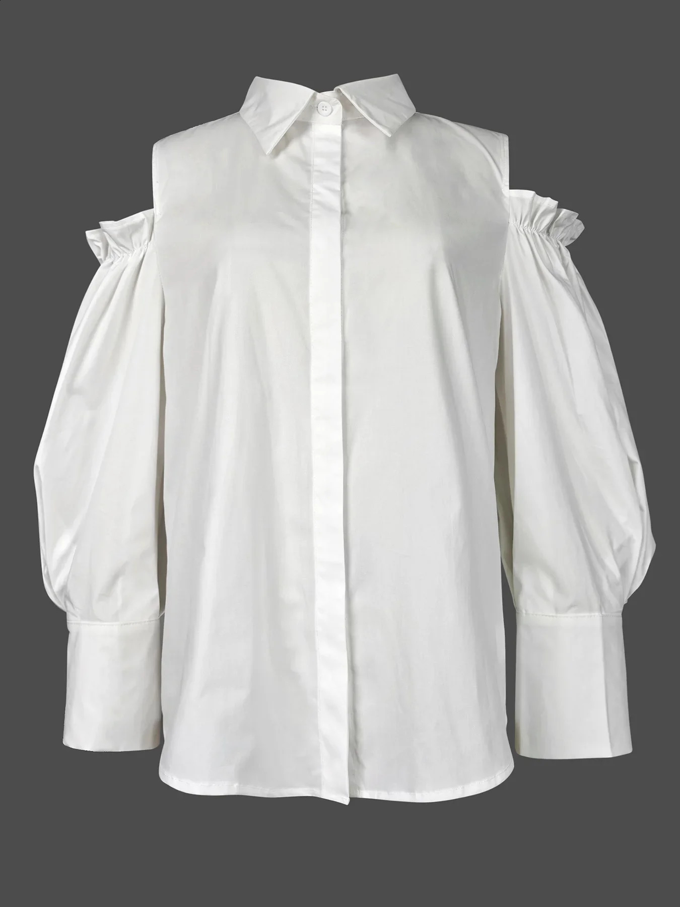 Krismile 2025 Summer Women Elegant Blouse Shirts Fit Home Party School Outing Loose Cold Shoulder Lapel Women Tops Clothing 250318