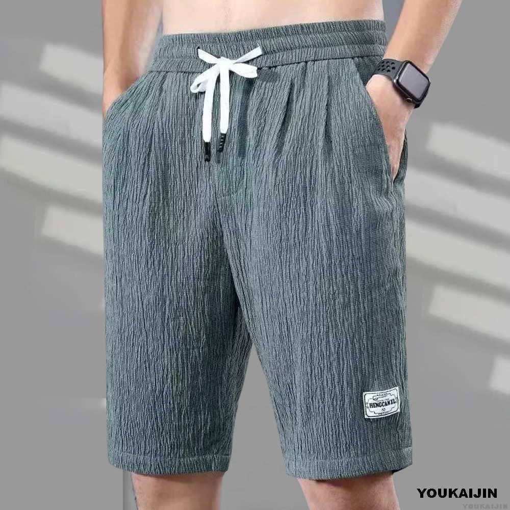 Silk shorts mens thin sports pants loose straight leg cool breathable new fashion trend casual S-XXXL drawstring shorts W250319