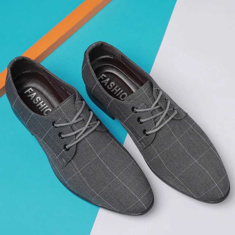 Mens spring and summer comfortable breathable Fi business casual dress leather shoesXJ250319