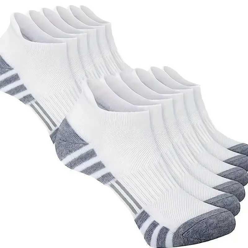 6/12 Pairs Comfortable Cushioned Running Socks - Lightweight Moisture-Wicking Breathable Low Cut Non-Slip Tab X250319