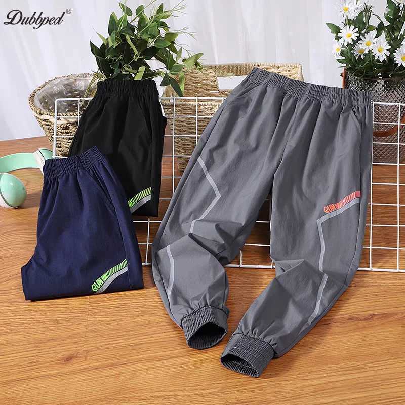 Summer Ice Silk Pants Boys Ultra-Thin Cooling Quick-Drying Sports Casual Pants Loose Breathable Outdoor Training Fitness TrouserT250318