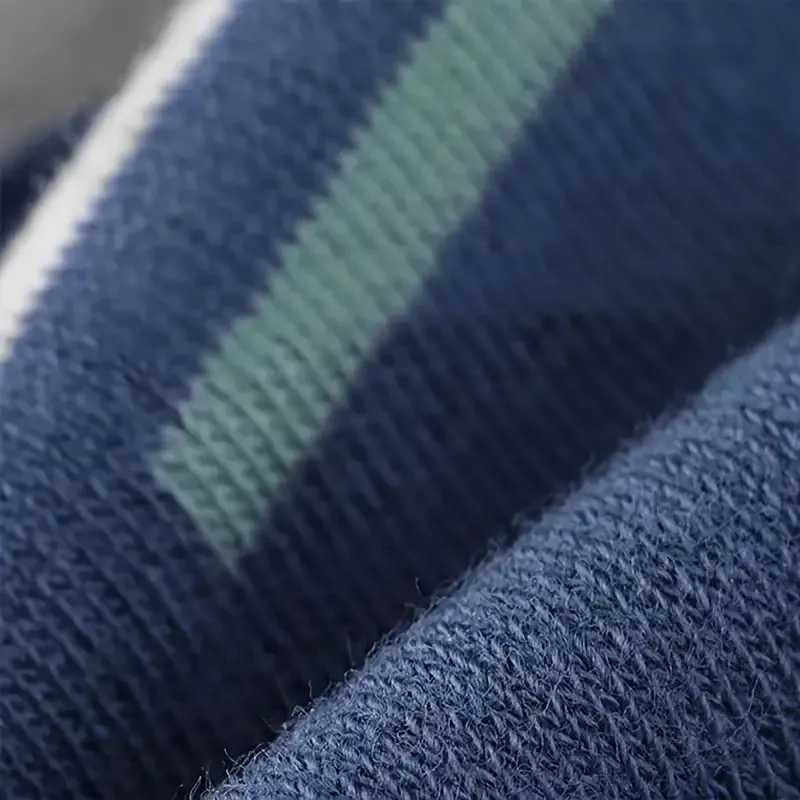 10 Pairs Men Color Blocked Mid Tube Socks Fashionable Stripes Sweat Absorbing Breathable Soft Comfortable Casual Neutral Socks X250319