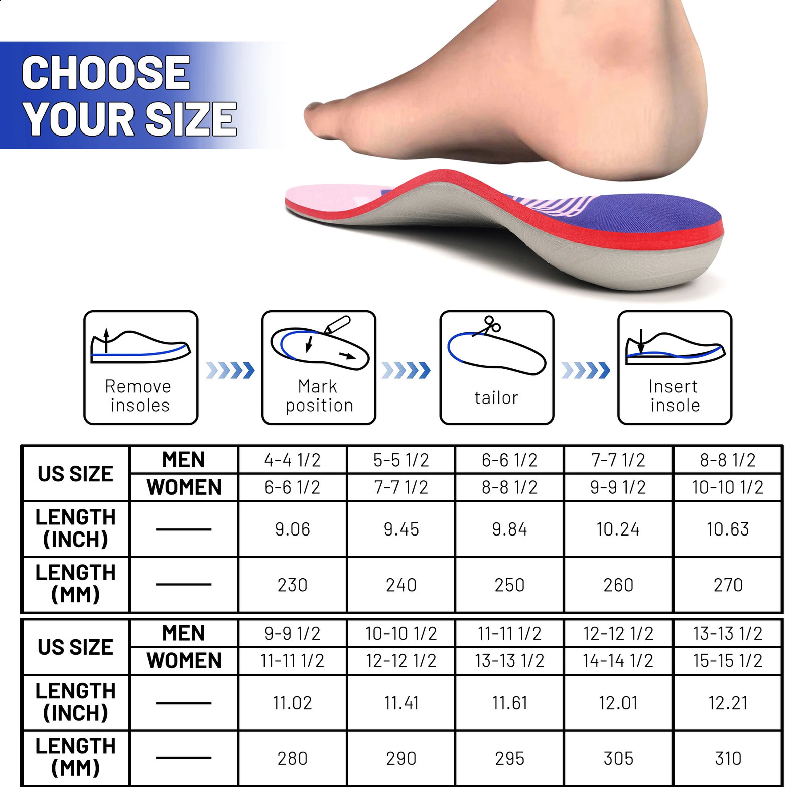 iFitna Plantar Fasciitis Metatarsal Pain Relief Orthopedic Insole Flat Feet Men Wome Standing All Day High Arch Support Insert 250319
