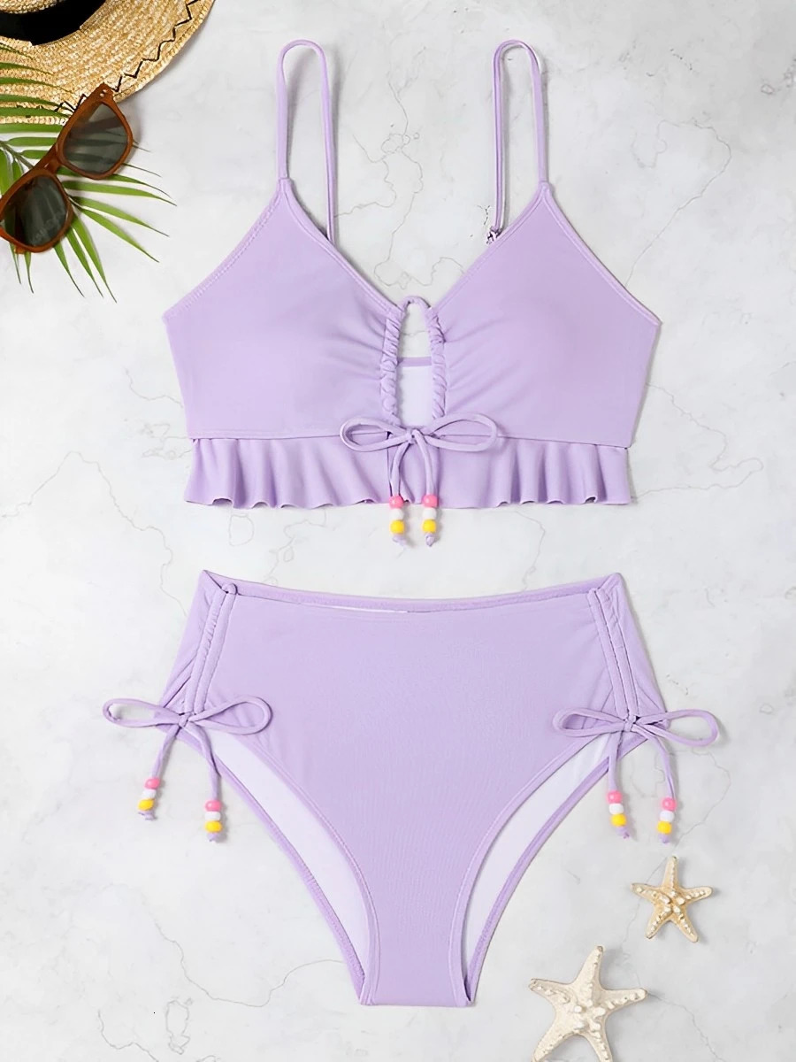 high waisted bikini womens dress swimsuit womens pleated swimsuit solid swimsuit bathroom swimsuit beachwear 250314