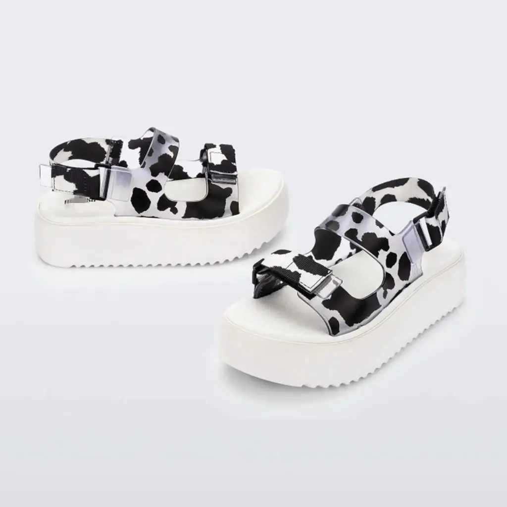 New Arrival Womens pancake shoes fashionable womens thick soled casual printed sandals adult casual beach shoes womens sizes 35-40 T250318