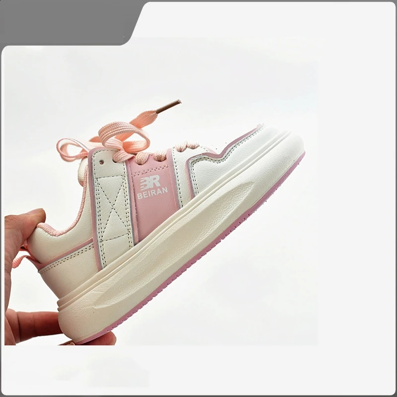 Autumn Genuine Leather Kids Skate Shoes Spring Outdoor Sports Boys Clunky Sneaker Non-slip Cushioned Sole Girls Casual Shoes 250319