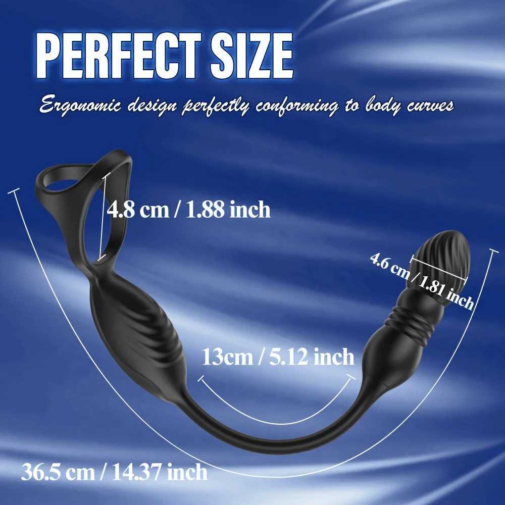 Stimulating anal vibrator prostate massager counting time rooster ring sex toy male vibrator W250319