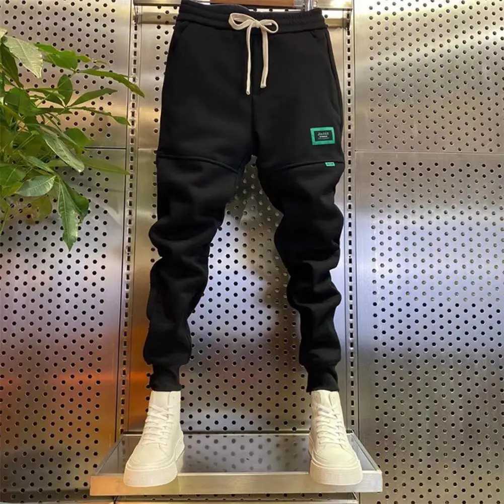 Harajuku Thick Plush Ankle-banded Sweatpants Hip Hop Sweatpants Male Casual Harem Trousers Men Cargo Joggers Pants Streetwear X250319